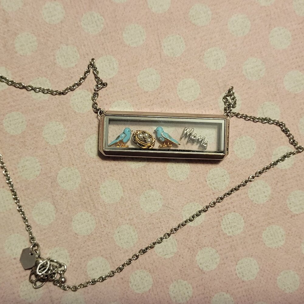 Origami owl bar locket silver